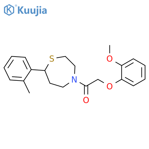 2-(2-methoxyphenoxy)-1-[7-(2-methylphenyl)-1,4-thiazepan-4-yl]ethan-1-one structure