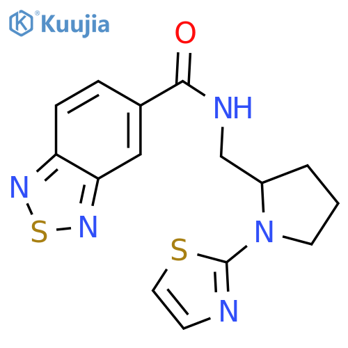 N-{[1-(1,3-thiazol-2-yl)pyrrolidin-2-yl]methyl}-2,1,3-benzothiadiazole-5-carboxamide structure