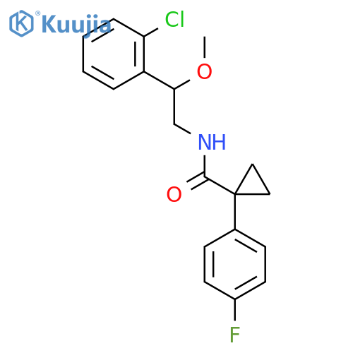 N-(2-(2-chlorophenyl)-2-methoxyethyl)-1-(4-fluorophenyl)cyclopropanecarboxamide structure