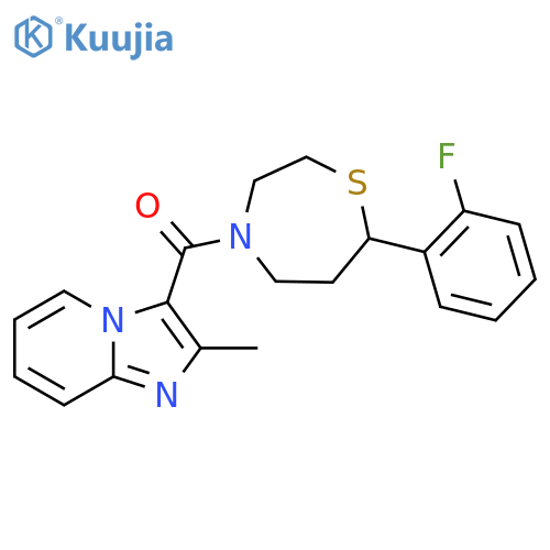 7-(2-fluorophenyl)-4-{2-methylimidazo[1,2-a]pyridine-3-carbonyl}-1,4-thiazepane structure