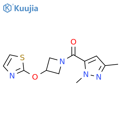 (2,5-dimethylpyrazol-3-yl)-[3-(1,3-thiazol-2-yloxy)azetidin-1-yl]methanone structure