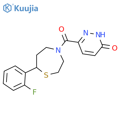 6-[7-(2-fluorophenyl)-1,4-thiazepane-4-carbonyl]-2,3-dihydropyridazin-3-one structure