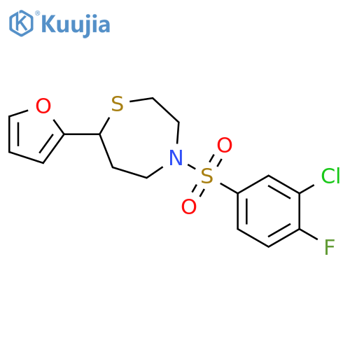 4-(3-chloro-4-fluorobenzenesulfonyl)-7-(furan-2-yl)-1,4-thiazepane structure