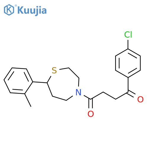1-(4-chlorophenyl)-4-[7-(2-methylphenyl)-1,4-thiazepan-4-yl]butane-1,4-dione structure