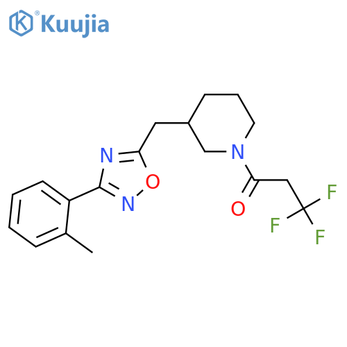 3,3,3-trifluoro-1-(3-{[3-(2-methylphenyl)-1,2,4-oxadiazol-5-yl]methyl}piperidin-1-yl)propan-1-one structure