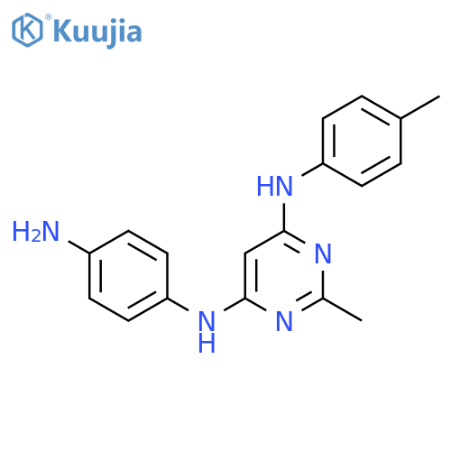 N4-(4-aminophenyl)-2-methyl-N6-(4-methylphenyl)pyrimidine-4,6-diamine structure