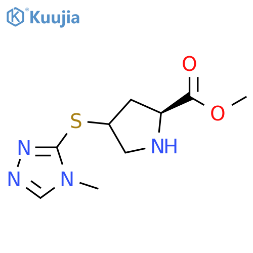 methyl 4-((4-methyl-4H-1,2,4-triazol-3-yl)thio)pyrrolidine-2-carboxylate structure