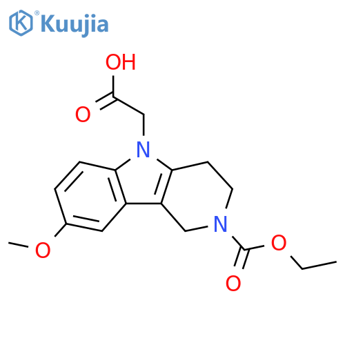 2-(2-(Ethoxycarbonyl)-8-methoxy-3,4-dihydro-1H-pyrido[4,3-b]indol-5(2H)-yl)acetic acid structure