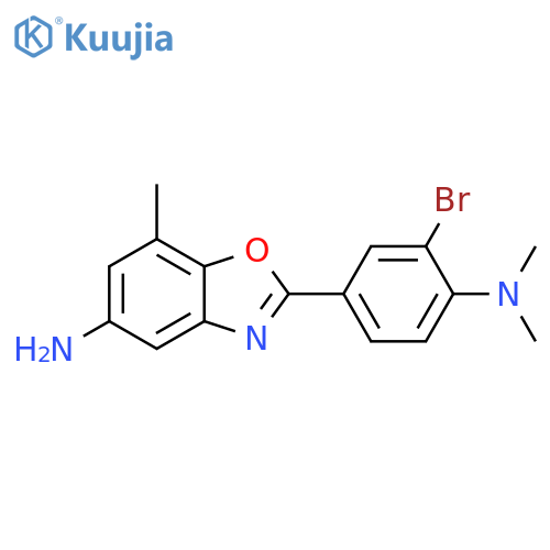 2-(3-Bromo-4-dimethylamino-phenyl)-7-methyl-benzooxazol-5-ylamine structure