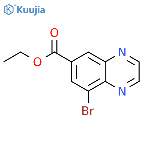 8-Bromo-quinoxaline-6-carboxylic acid ethyl ester structure
