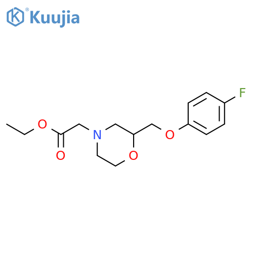[2-(4-Fluoro-phenoxymethyl)-morpholin-4-yl]-acetic acid ethyl ester structure