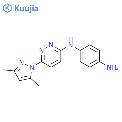 N4-[6-(3,5-dimethylpyrazol-1-yl)pyridazin-3-yl]benzene-1,4-diamine structure