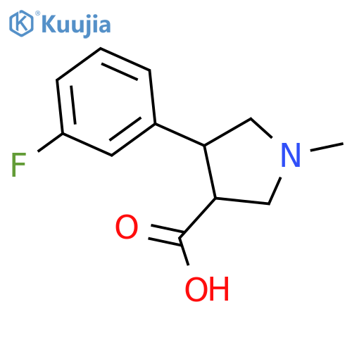4-(3-Fluorophenyl)-1-methylpyrrolidine-3-carboxylic acid structure