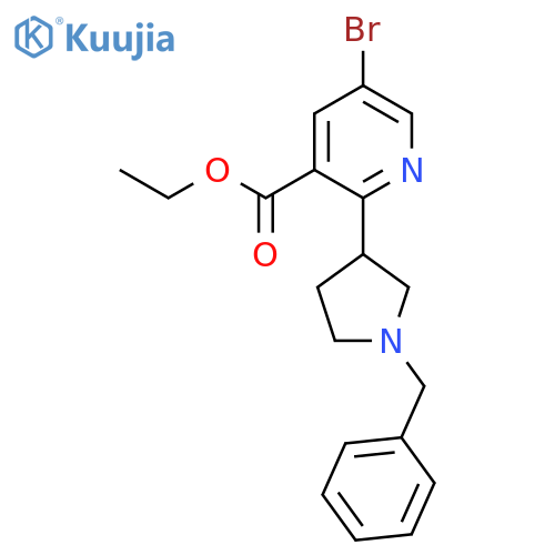 Ethyl 2-(1-benzylpyrrolidin-3-yl)-5-bromonicotinate structure