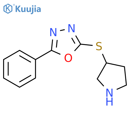 1,3,4-Oxadiazole, 2-phenyl-5-(3-pyrrolidinylthio)- structure
