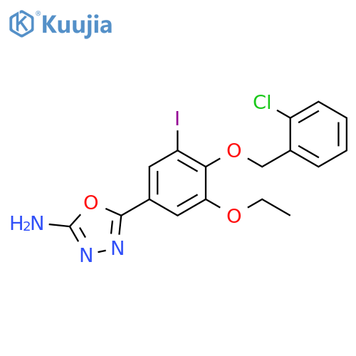 5-[4-(2-Chloro-benzyloxy)-3-ethoxy-5-iodo-phenyl]-[1,3,4]oxadiazol-2-ylamine structure