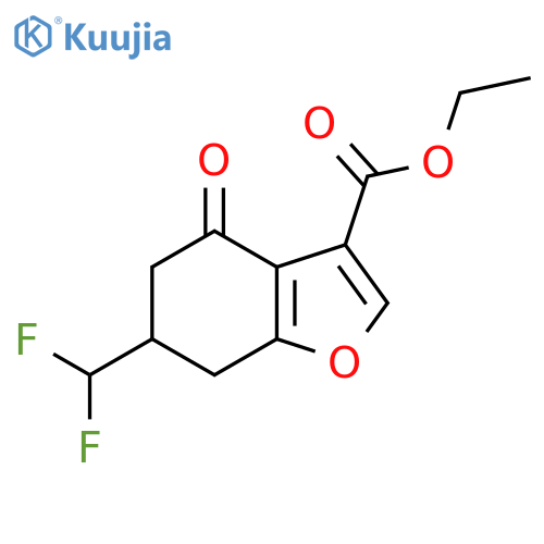 6-Difluoromethyl-4-oxo-4,5,6,7-tetrahydro-benzofuran-3-carboxylic acid ethyl ester structure