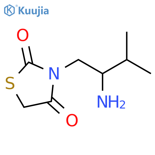 3-(2-amino-3-methylbutyl)-1,3-thiazolidine-2,4-dione structure