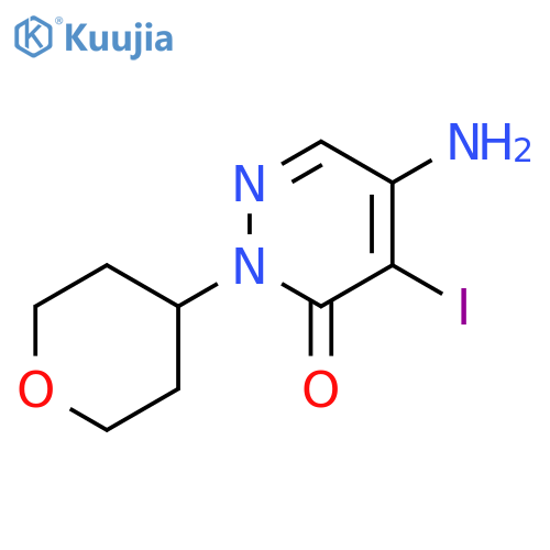 5-Amino-4-iodo-2-(tetrahydro-pyran-4-yl)-2H-pyridazin-3-one structure
