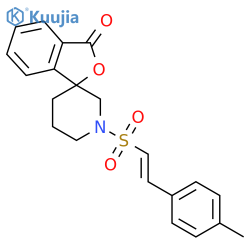 1'-(E)-2-(4-methylphenyl)ethenesulfonyl-3H-spiro2-benzofuran-1,3'-piperidine-3-one structure