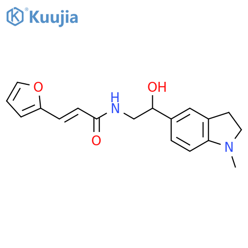 (2E)-3-(furan-2-yl)-N-2-hydroxy-2-(1-methyl-2,3-dihydro-1H-indol-5-yl)ethylprop-2-enamide structure