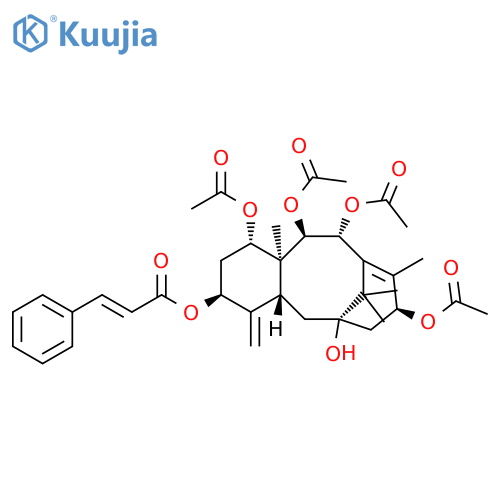 2-Propenoic acid, 3-phenyl-, (1S,3S,4aR,6S,8S,11R,12R,12aS)-1,8,11,12-tetrakis(acetyloxy)-1,2,3,4,4a,5,6,7,8,11,12,12a-dodecahydro-6-hydroxy-9,12a,13,13-tetramethyl-4-methylene-6,10-methanobenzocyclodecen-3-yl ester, (2E)- structure