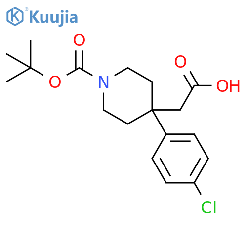2-[1-(tert-Butoxycarbonyl)-4-(4-chlorophenyl)piperidin-4-yl]acetic acid structure