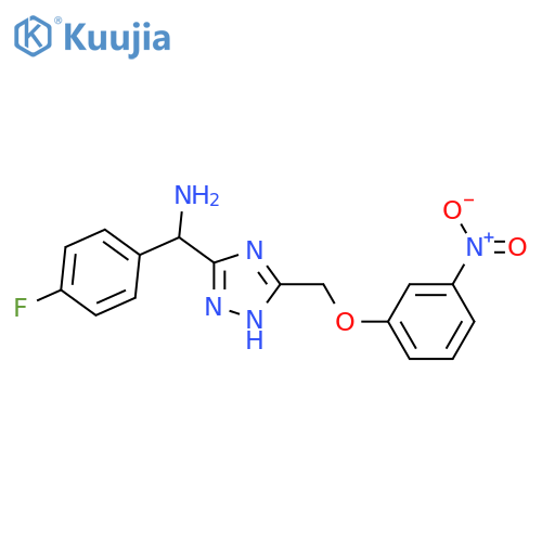 (4-fluorophenyl)-[5-[(3-nitrophenoxy)methyl]-1H-1,2,4-triazol-3-yl]methanamine structure