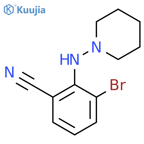 3-Bromo-2-(piperidin-1-ylamino)benzonitrile structure