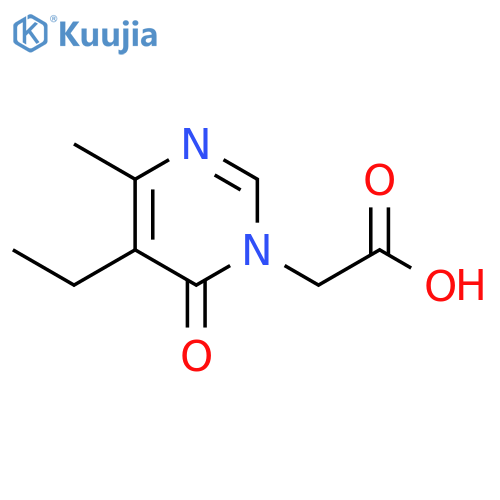2-(5-ethyl-4-methyl-6-oxo-1,6-dihydropyrimidin-1-yl)acetic acid structure
