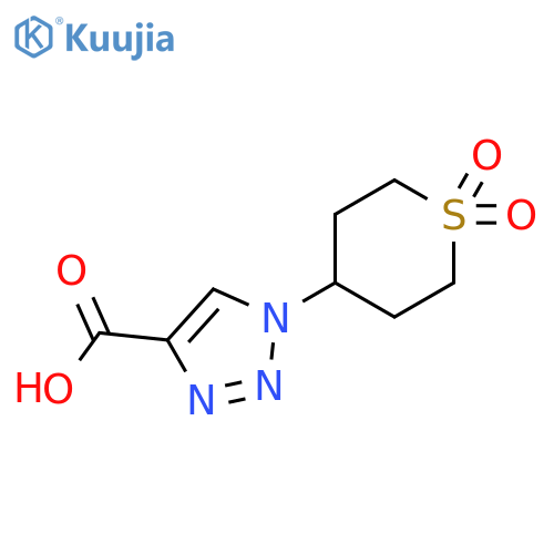 1-(1,1-dioxidotetrahydro-2H-thiopyran-4-yl)-1H-1,2,3-triazole-4-carboxylic acid structure