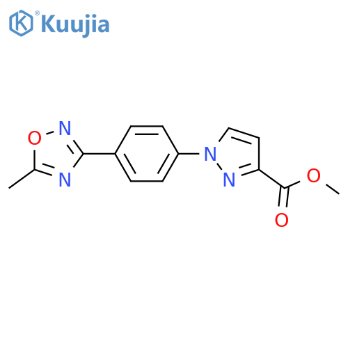 1-[4-(5-Methyl-[1,2,4]oxadiazol-3-yl)-phenyl]-1H-pyrazole-3-carboxylic acid methyl ester structure