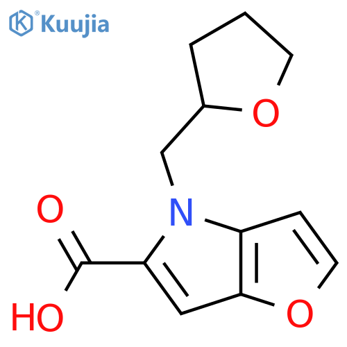 4-((Tetrahydrofuran-2-yl)methyl)-4H-furo[3,2-b]pyrrole-5-carboxylic acid structure