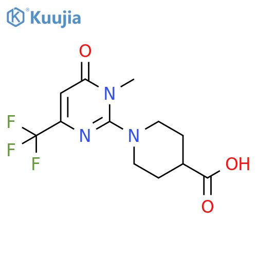 1-(1-Methyl-6-oxo-4-trifluoromethyl-1,6-dihydro-pyrimidin-2-yl)-piperidine-4-carboxylic acid structure