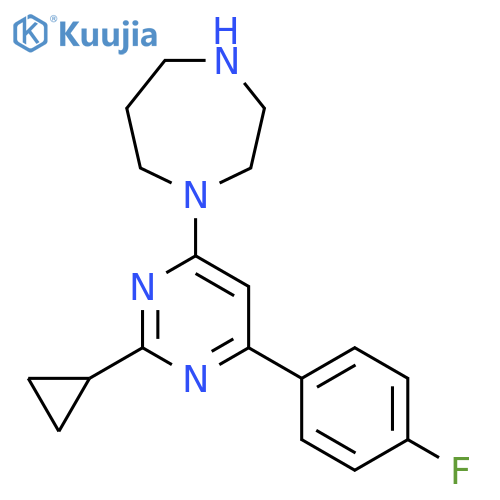 1-(2-Cyclopropyl-6-(4-fluorophenyl)pyrimidin-4-yl)-1,4-diazepane structure
