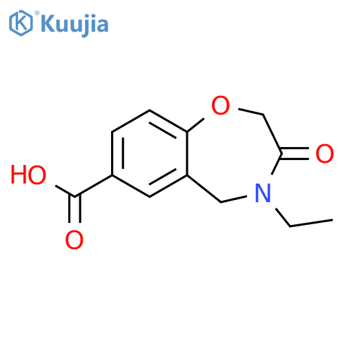 4-Ethyl-3-oxo-2,3,4,5-tetrahydro-benzo[f][1,4]oxazepine-7-carboxylic acid structure