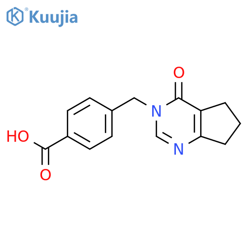4-(4-Oxo-4,5,6,7-tetrahydro-cyclopentapyrimidin-3-ylmethyl)-benzoic acid structure