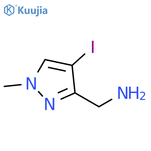 (4-iodo-1-methyl-1H-pyrazol-3-yl)methanamine structure