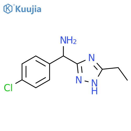 (4-chlorophenyl)-(5-ethyl-1H-1,2,4-triazol-3-yl)methanamine structure