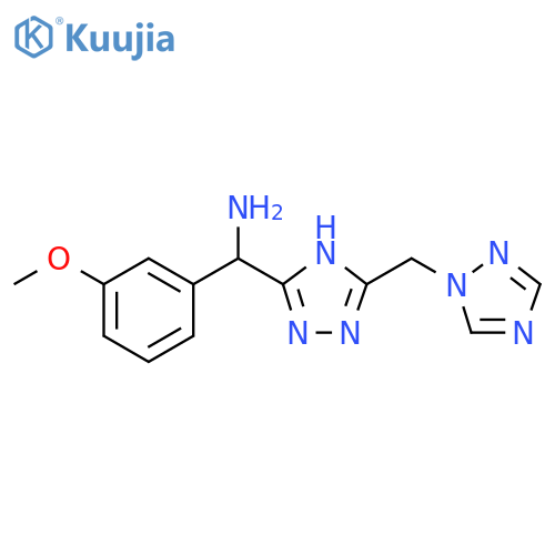 (3-methoxyphenyl)-[5-(1,2,4-triazol-1-ylmethyl)-1H-1,2,4-triazol-3-yl]methanamine structure