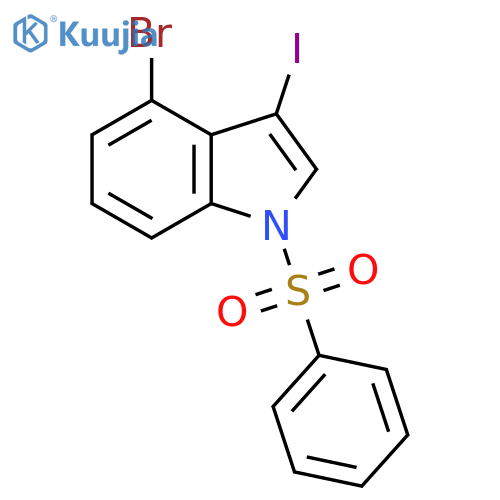 1-(benzenesulfonyl)-4-bromo-3-iodo-1H-indole structure