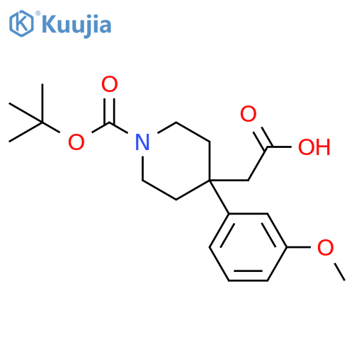 2-[1-(tert-Butoxycarbonyl)-4-(3-methoxyphenyl)piperidin-4-yl]acetic acid structure