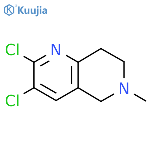2,3-Dichloro-6-methyl-5,6,7,8-tetrahydro-1,6-naphthyridine structure