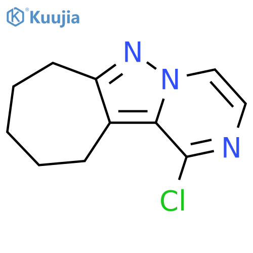 1-chloro-8,9,10,11-tetrahydro-7H-cyclohepta[3,4]pyrazolo[1,5-a]pyrazine structure
