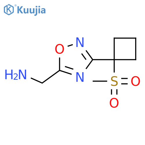 [3-(1-methylsulfonylcyclobutyl)-1,2,4-oxadiazol-5-yl]methanamine structure