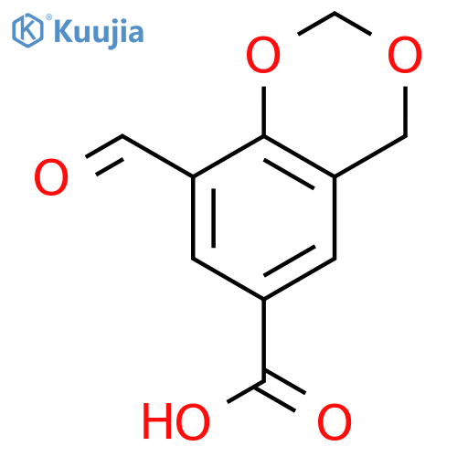 8-formyl-2,4-dihydro-1,3-benzodioxine-6-carboxylic acid structure