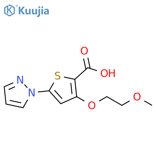 3-(2-Methoxy-ethoxy)-5-pyrazol-1-yl-thiophene-2-carboxylic acid structure
