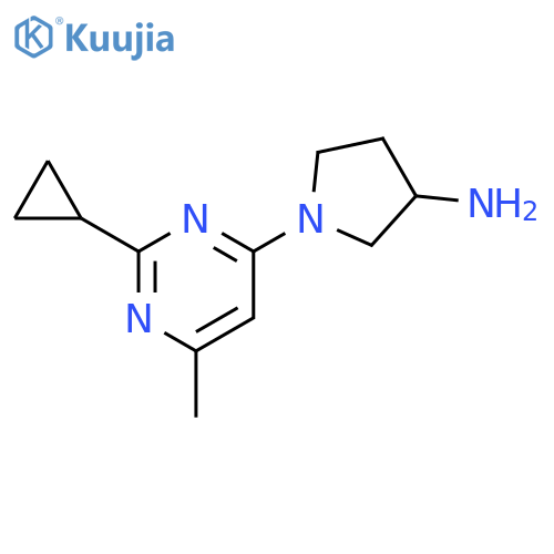 1-(2-Cyclopropyl-6-methyl-pyrimidin-4-yl)-pyrrolidin-3-ylamine structure
