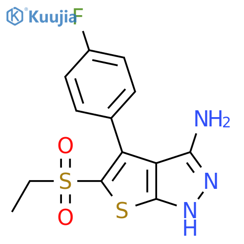 5-Ethanesulfonyl-4-(4-fluoro-phenyl)-1H-thieno[2,3-c]pyrazol-3-ylamine structure