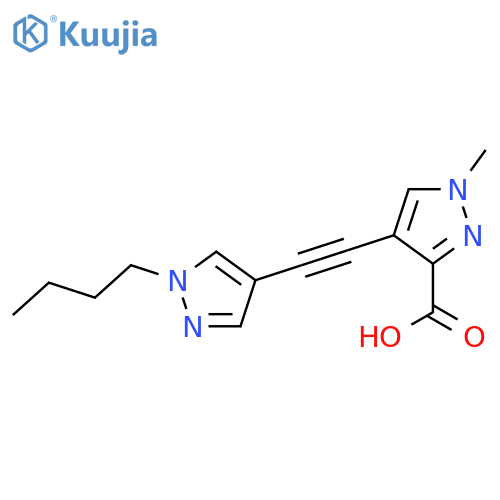 4-(1-Butyl-1H-pyrazol-4-ylethynyl)-1-methyl-1H-pyrazole-3-carboxylic acid structure
